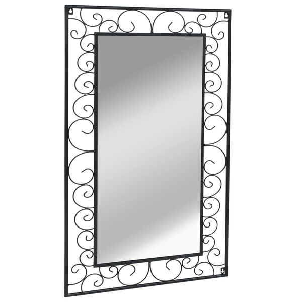 vidaXL Garden Wall Mirror Rectangular 60x110 cm Black