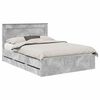 vidaXL Bed Frame with Drawer Concrete Grey 160 x 200 cm Engineer Wood