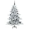 vidaXL Artificial Hinged Christmas Tree White 150 cm PVC and Steel