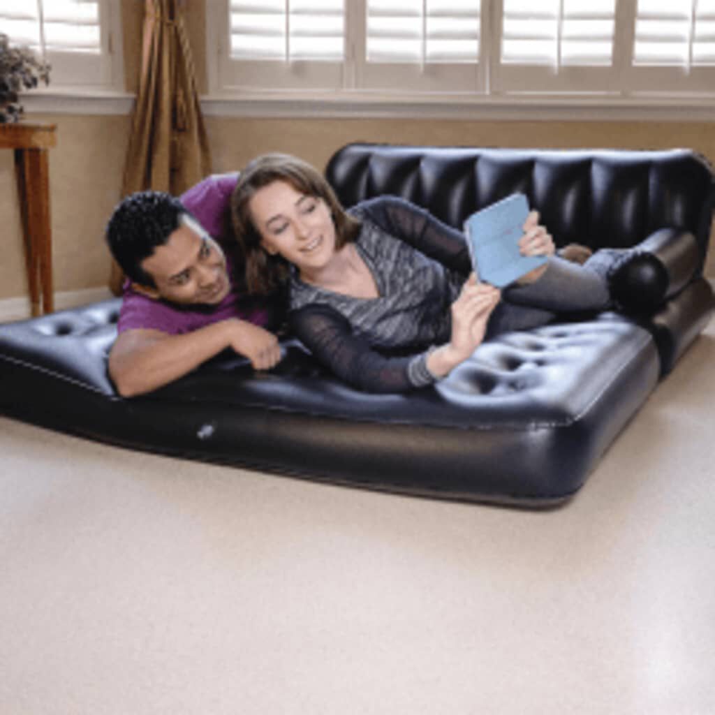 Inflatable bed and sales sofa