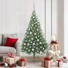 vidaXL Artificial Pre-lit Christmas Tree Green 180 cm PVC