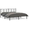vidaXL Metal Bed Frame without Mattress with Headboard Black 183x213cm