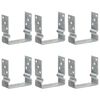 vidaXL Fence Anchors 6 pcs Silver 14x6x15 cm Galvanised Steel