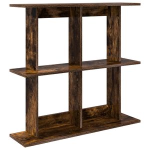 vidaXL Wall Shelf Wall-Mounted Smoked Oak 100 x 20 x 75 cm
