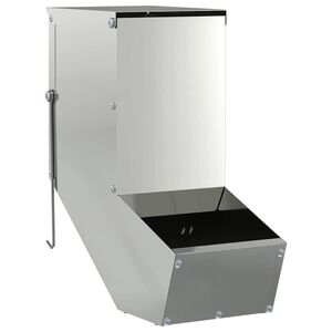 vidaXL Rabbit Feeder Silver 12.5 x 26 x 28.5 cm Galvanised Steel