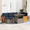 vidaXL 7 Piece Garden Sofa Set with Cushions Grey Poly Rattan Acacia