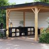 vidaXL Outdoor Kitchen Cabinets 4 pcs Black Solid Wood Pine