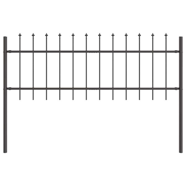 vidaXL Garden Fence Grey 1.7 x 0.6 m Powder-coated Steel