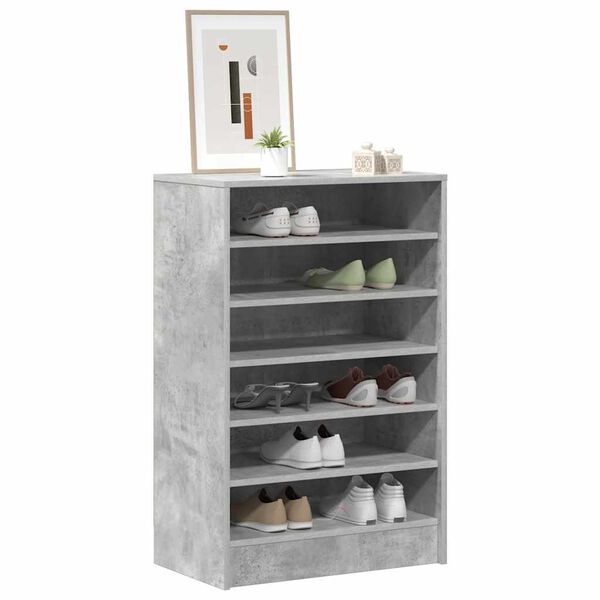 vidaXL Shoe Cabinet Concrete Grey 60x35x92 cm Engineered Wood