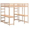 vidaXL Loft Bed with Desk and Ladder 160x200 cm Solid Wood Pine