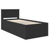 vidaXL Bed Frame with Headboard Black 90 x 200 cm Engineered Wood