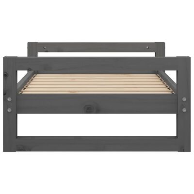 vidaXL Dog Bed Grey 75.5x55.5x28 cm Solid Pine Wood