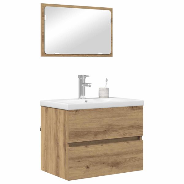 vidaXL Bathroom Furniture Set 3 pcs Artisan Oak Engineered Wood