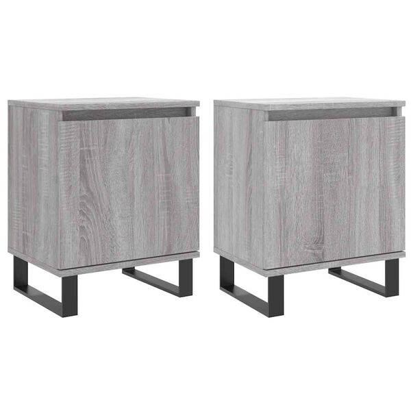 vidaXL Bedside Cabinets 2 pcs Grey Sonoma 40x30x50 cm Engineered Wood