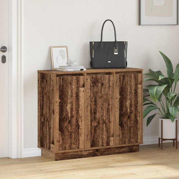 vidaXL LED Sideboard Old Wood 90 x 32 x 75 cm Engineered Wood