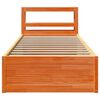 vidaXL Bed Frame with Headboard Wax Brown 90x190 cm Single Solid Wood Pine