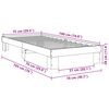 vidaXL Bed Frame without Mattress 75x190 cm Small Single Solid Wood Oak