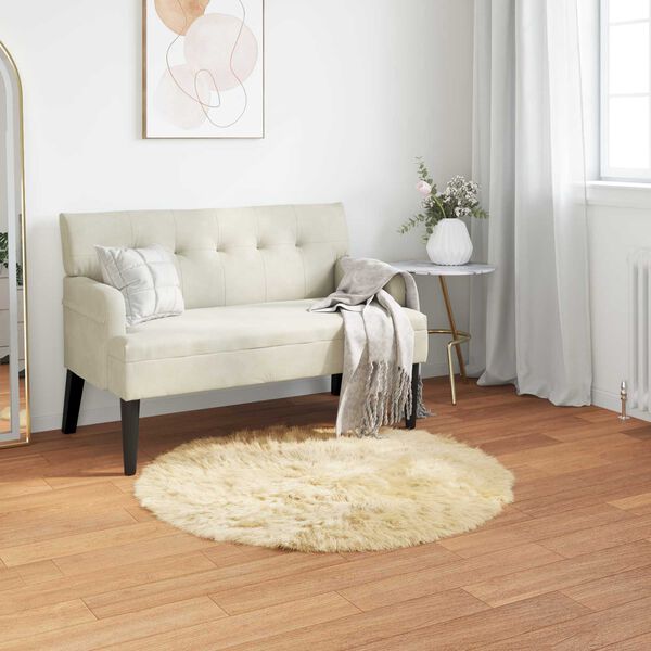 vidaXL Faux Sheepskin Rug Tafalla Cream &Oslash; 120 cm Polyester