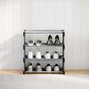 vidaXL Shoe Rack 4-Tier Grey 54x28x55 cm Non-woven Fabric
