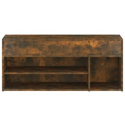 vidaXL Shoe Bench Smoked Oak 105x30x45 cm Engineered Wood