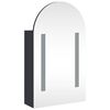 vidaXL Bathroom Mirror Cabinet with LED Light Arched Grey 42x13x70 cm