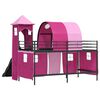 vidaXL Kids'Loft Bed Frame Black and Pink 79.5 x 200 cm Metal