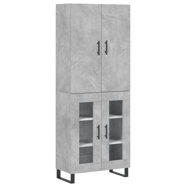 vidaXL Highboard Concrete Grey 69.5x34x180 cm Engineered Wood