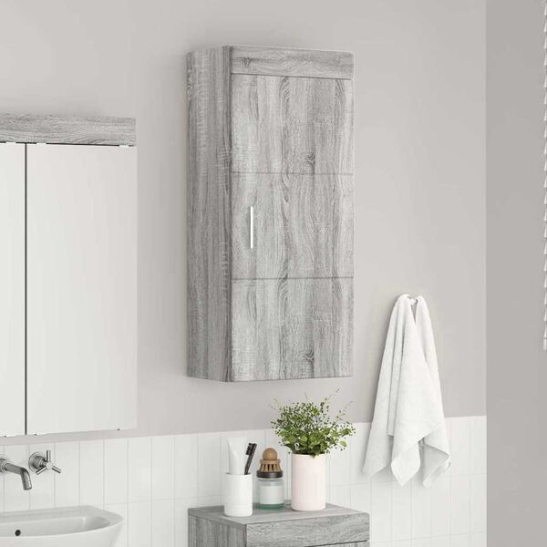 vidaXL Bathroom Wall Cabinet TULUM Grey Sonoma 37 x 24.5 x 86 cm