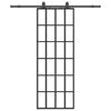 vidaXL Sliding Door with Hardware Set Black 76x205 cm ESG Glass