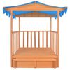 vidaXL Kids Playhouse with Sandbox Fir Wood Blue UV50