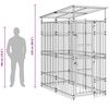 vidaXL Outdoor Dog Kennel with Roof Steel 1.84 m&sup2;