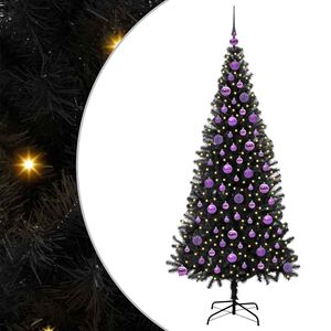 vidaXL Christmas Tree Black 180 cm PVC