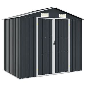 vidaXL Garden Shed Anthracite 205x129x183 cm Galvanised Steel