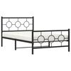 vidaXL Metal Bed Frame without Mattress with Footboard Black 107x203cm
