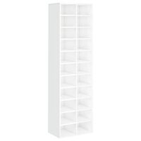 vidaXL Shoe Cabinet High Gloss White 54x34x183 cm Engineered Wood