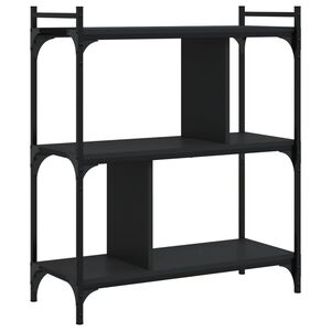vidaXL Bookcase 3-Tier Black 76x32x88 cm Engineered Wood
