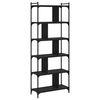 vidaXL Bookcase 6-Tier Black 76x32x192 cm Engineered Wood