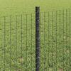 vidaXL Fence with Post Grey 0.6 x 100 m Steel and PVC