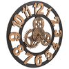 vidaXL Wall Clock Metal 58 cm Golden and Black