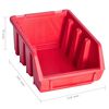 vidaXL 8 Piece Storage Bin Kit with Wall Panel Red and Black