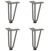 vidaXL Hairpin Legs for Coffee Table 4 pcs Natural Steel 20 cm Solid Steel