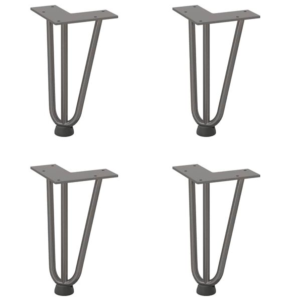 vidaXL Hairpin Legs for Coffee Table 4 pcs Natural Steel 20 cm Solid Steel