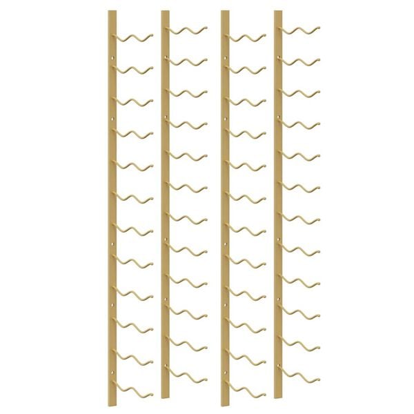 vidaXL Wall Mounted Wine Rack for 24 Bottles 2 pcs Gold Iron