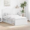 vidaXL Bed Frame with Headboard White 75 x 190 cm Solid Pine Wood