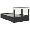 vidaXL Bed Frame with Headboard Black 120 x 190 cm Engineered Wood