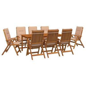 vidaXL Garden Dining Set 8-Seaters Natural Solid Acacia Wood