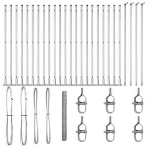 vidaXL Fence Post Silver 50 x 1.6 m (50 mm mesh) Steel