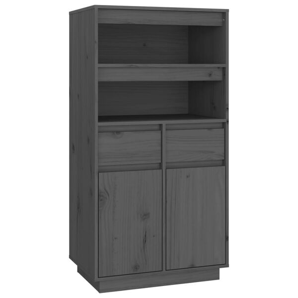 vidaXL Highboard Grey 60x40x116.5 cm Solid Wood Pine