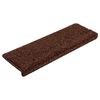 vidaXL Stair Mats 20 pcs 65x21x4 cm Brown Rectangular Edge
