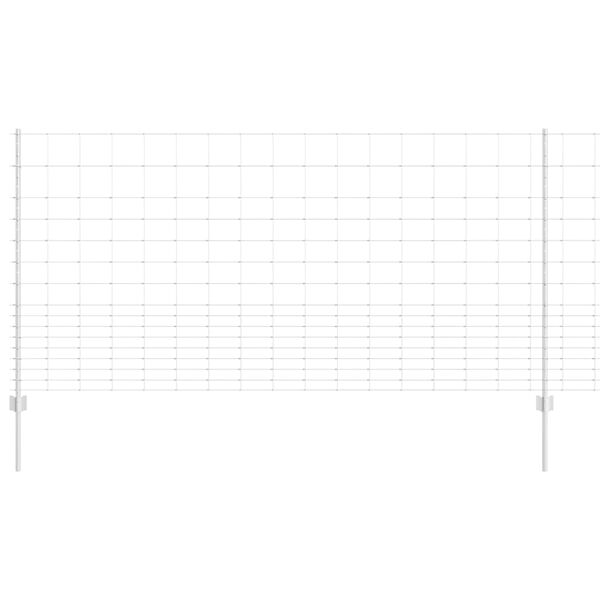 vidaXL Fence with Post Silver 1.2 x 25 m Steel